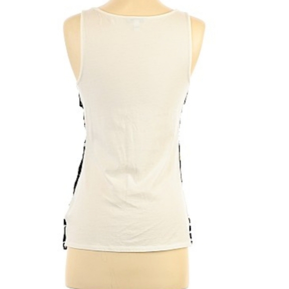 Express Black Metallic Glitter Crochet Lace Layered Tank Top - Picture 4 of 12